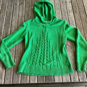 CABI WOMENS XS GREEN HOODED SWEATER